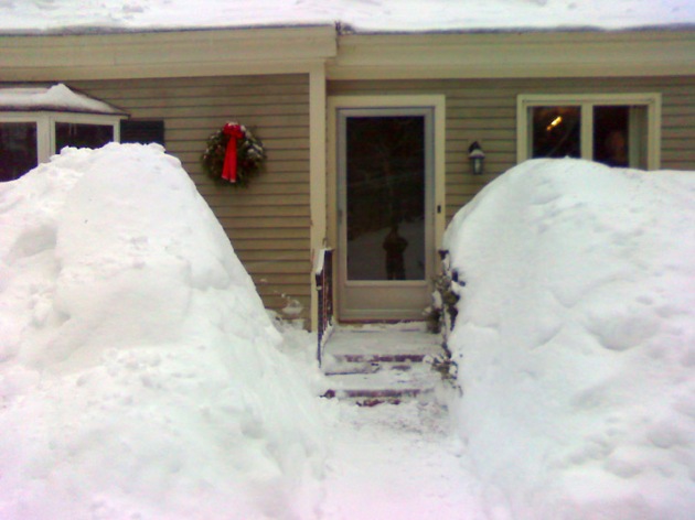 Our front door after the January 2011 blizzard