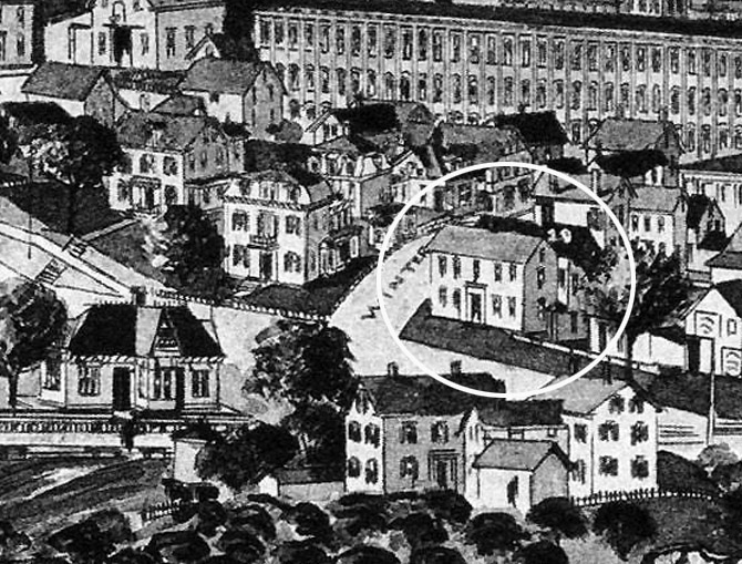 Closeup from the 1884 Ipswich Birdseye map. Saltonstall Street was known as Winter St. at that time.