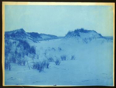 Dunes and snow cyanotype by Arthur Wesley Dow