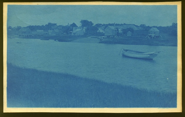 Boat in the river cyanotype by Arthur Wesley Dow