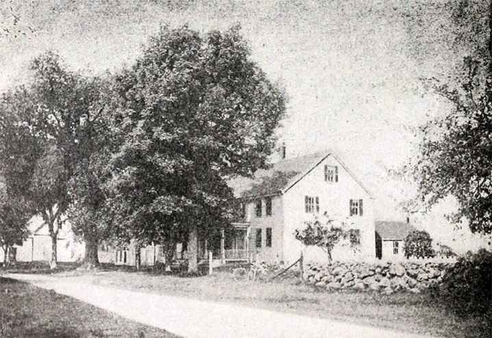 Allen Perley house in 1906, from "Genealogy and History of the Perley Family" by Martin Van Buren Perley