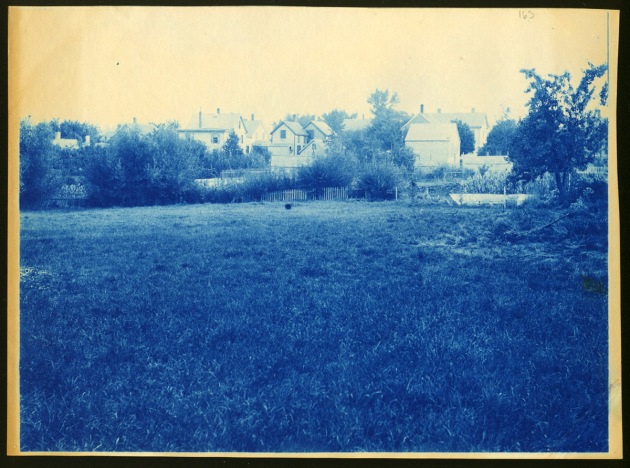 Field and houses cyanotype by Arthur Wesley Dow