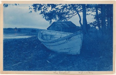 Dory and shack cyanotype by Arthur Wesley Dow